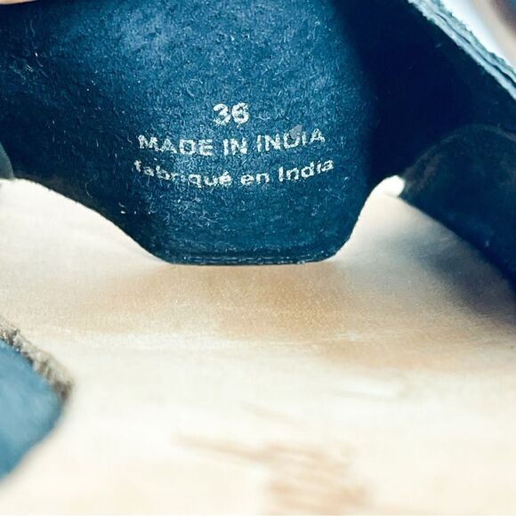 🍋 Free People • Women’s Day Bird Mini-Wedge Slide Sandals inShimmery Black 36EU - Picture 7 of 9